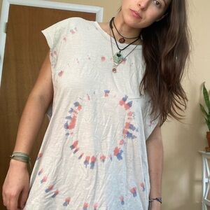 Tie dye t shirt tank top dress